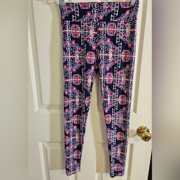 Lularoe Leggings 2 Pack One Size-Green-Blue/Multicolor - Picture 7 of 9